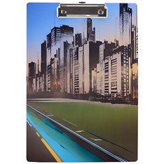 Building City Urban Path Road Skyline A4 Acrylic Clipboard by uniart180623