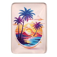Nature Tropical Palm Trees Sunset Rectangular Glass Fridge Magnet (4 Pack) by uniart180623