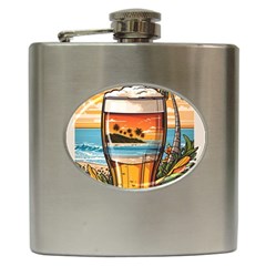 Beach Summer Drink Hip Flask (6 Oz) by uniart180623