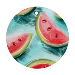 Watermelon Fruit Juicy Summer Heat Ornament (round) by uniart180623