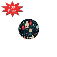 Christmas Tree Pattern 1  Mini Buttons (100 Pack) 