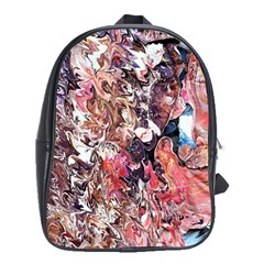 Pour Skin  School Bag (xl) by kaleidomarblingart