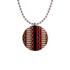 Textile Pattern Abstract Fabric 1  Button Necklace by pakminggu