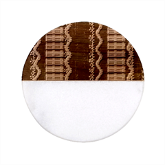 Textile Pattern Abstract Fabric Classic Marble Wood Coaster (round)  by pakminggu