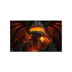 Dragon Art Fire Digital Fantasy Sticker (rectangular) by Bedest