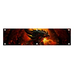 Dragon Art Fire Digital Fantasy Banner And Sign 4  X 1  by Bedest