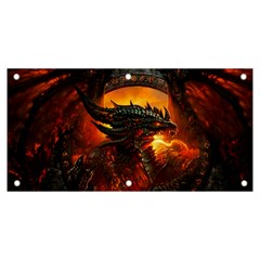Dragon Art Fire Digital Fantasy Banner And Sign 6  X 3  by Bedest