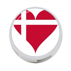Heart-love-flag-denmark-red-cross 4-port Usb Hub (one Side)