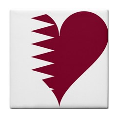 Heart-love-flag-qatar Tile Coaster