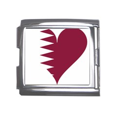 Heart-love-flag-qatar Mega Link Italian Charm (18mm) by Bedest