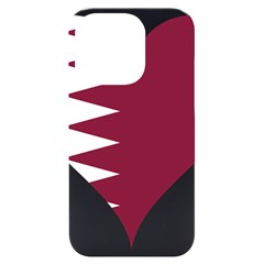Heart-love-flag-qatar Iphone 14 Pro Black Uv Print Case by Bedest