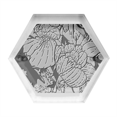 Flower Classic Japanese Art Hexagon Wood Jewelry Box by Cowasu