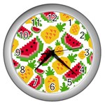 Watermelon -12 Wall Clock (Silver) Front