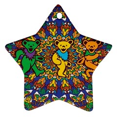 Dead Dancing Bears Grateful Dead Pattern Star Ornament (two Sides) by Grandong