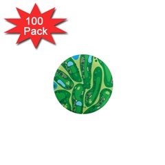 Golf Course Par Golf Course Green 1  Mini Magnets (100 Pack)  by Cowasu
