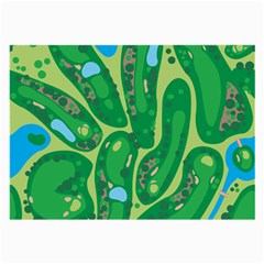 Golf Course Par Golf Course Green Large Glasses Cloth (2 Sides) by Cowasu