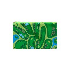 Golf Course Par Golf Course Green Cosmetic Bag (xs) by Cowasu