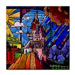 Beauty Stained Glass Castle Building Face Towel Front