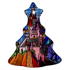 Beauty Stained Glass Castle Building Ornament (christmas Tree)  by Cowasu