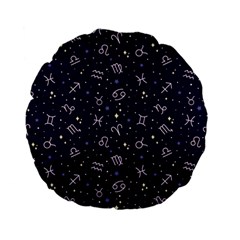 Vector Seamless Dark Zodiac Sign Star Symbol Pattern Standard 15  Premium Flano Round Cushions