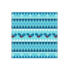 Blue Christmas Vintage Ethnic Seamless Pattern Satin Bandana Scarf 22  X 22 