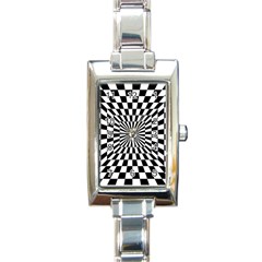 Optical-illusion-chessboard-tunnel Rectangle Italian Charm Watch