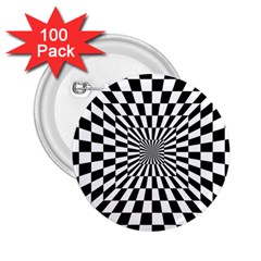 Optical-illusion-chessboard-tunnel 2 25  Buttons (100 Pack)  by Bedest