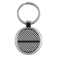 Art-optical-black-white-contrast Key Chain (round)