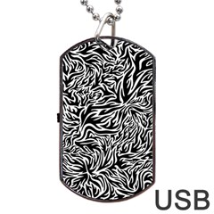 Flame Fire Pattern Digital Art Dog Tag Usb Flash (one Side) by Bedest
