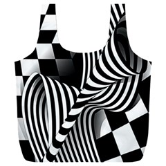 Op-art-black-white-drawing Full Print Recycle Bag (xxxl)