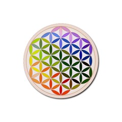 Mandala Rainbow Colorful Rubber Coaster (round)