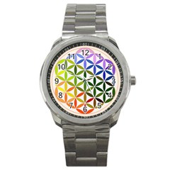 Mandala Rainbow Colorful Sport Metal Watch