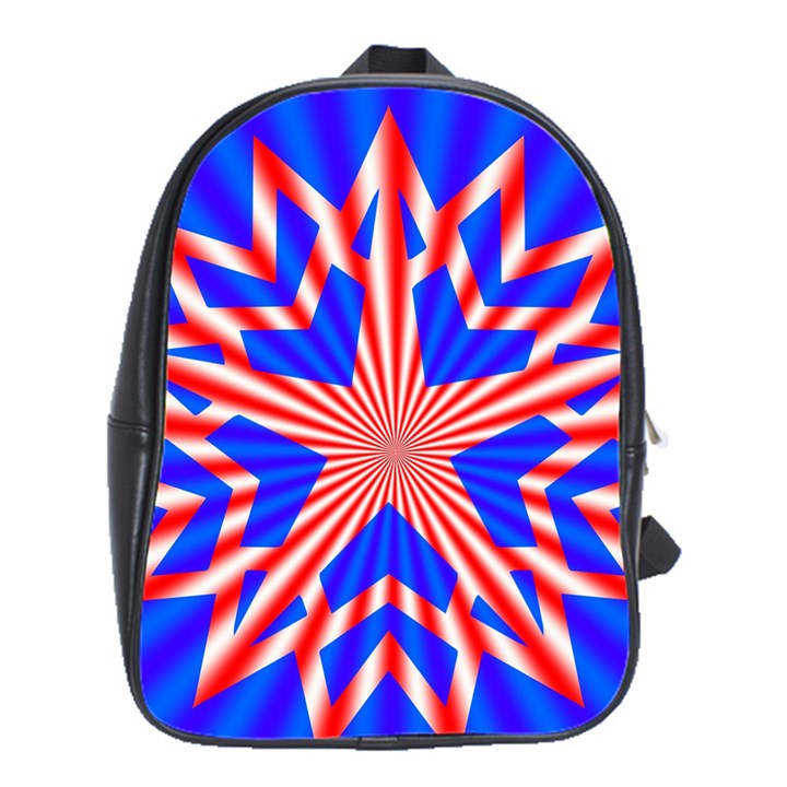 Star-explosion-burst-usa-red School Bag (Large)