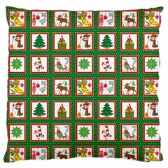 Christmas-paper-christmas-pattern Large Premium Plush Fleece Cushion Case (one Side)