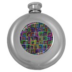 Wallpaper-background-colorful Round Hip Flask (5 oz) Front