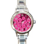 Cherry-blossoms-floral-design Round Italian Charm Watch