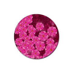 Cherry-blossoms-floral-design Rubber Coaster (round)