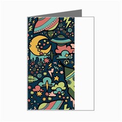 Alien Ocket Space Aesthetic Pattern Mini Greeting Card by pakminggu