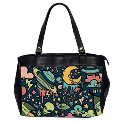 Alien Ocket Space Aesthetic Pattern Oversize Office Handbag (2 Sides) by pakminggu