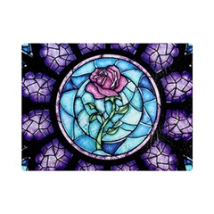 Cathedral Rosette Stained Glass Beauty And The Beast Premium Plush Fleece Blanket (mini) by Cowasu