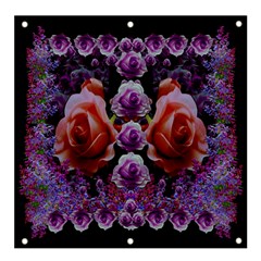 Night So Peaceful In The World Of Roses Banner And Sign 4  X 4  by pepitasart