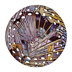 Abstract-drawing-design-modern Round Filigree Ornament (two Sides) by Cowasu