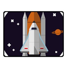 Rocket-space-universe-spaceship Fleece Blanket (small) by Cowasu