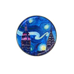 Starry Night In New York Van Gogh Manhattan Chrysler Building And Empire State Building Hat Clip Ball Marker (10 Pack) by Sarkoni