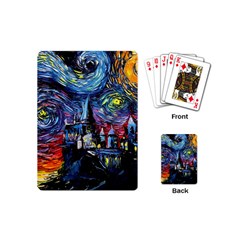 Castle Starry Night Print Van Gogh Parody Playing Cards Single Design (mini)