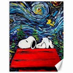 Dog Cartoon Vincent Van Gogh s Starry Night Parody Canvas 12  X 16  by Sarkoni