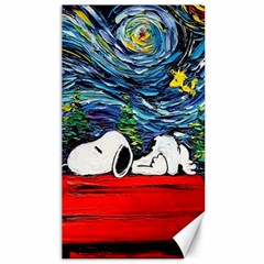 Dog Cartoon Vincent Van Gogh s Starry Night Parody Canvas 40  X 72  by Sarkoni