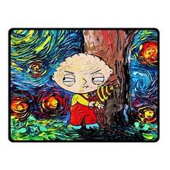 Cartoon Starry Night Vincent Van Gogh Two Sides Fleece Blanket (small) by Sarkoni