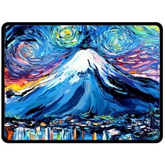 Mount Fuji Art Starry Night Van Gogh Two Sides Fleece Blanket (large) by Sarkoni