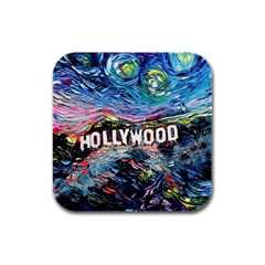 Hollywood Art Starry Night Van Gogh Rubber Square Coaster (4 Pack)